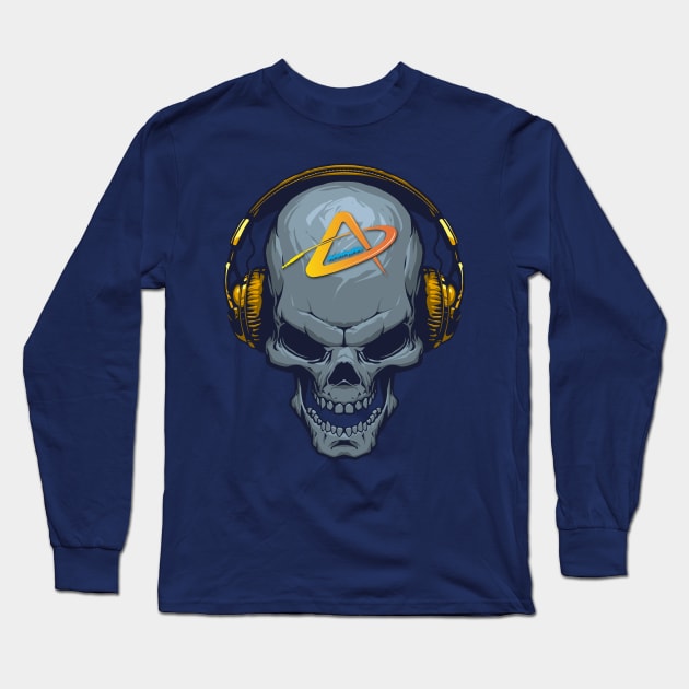 Audiobook Skull Long Sleeve T-Shirt by SSArt